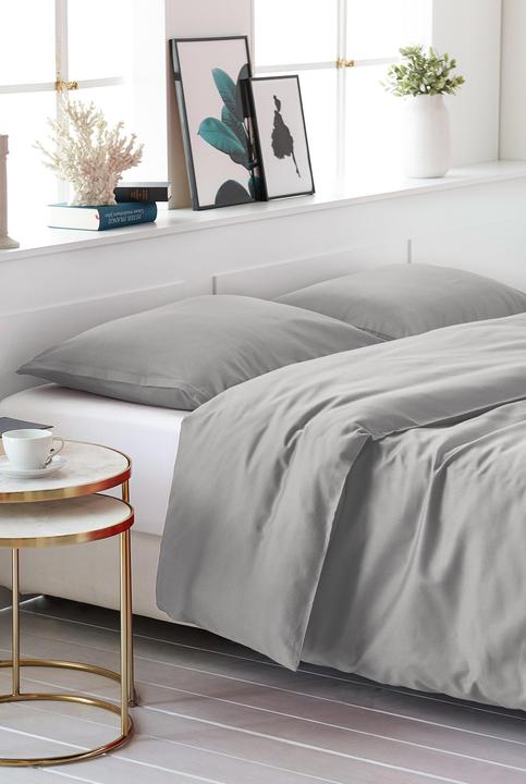 Image du produit Living Home Uni satin (Set de linge de lit, 240 x 240 cm, 65 x 100 cm)