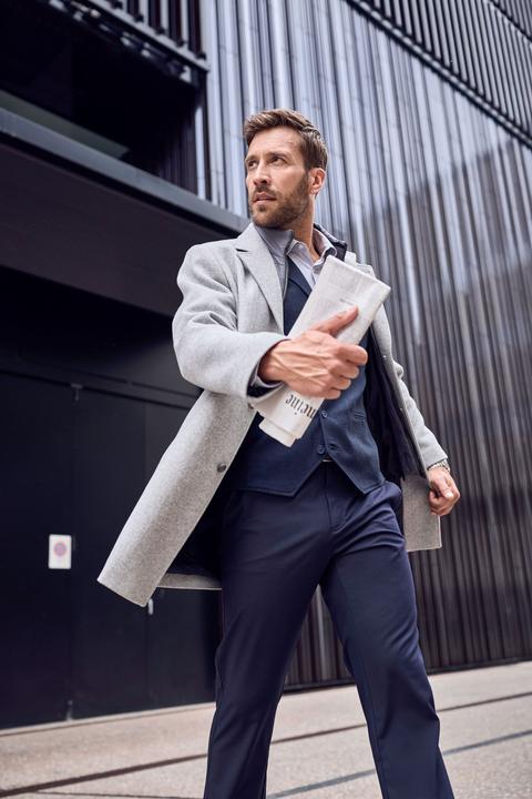 Actual product image JP1880 wool blend coat, wool content, nylon insert, lapel collar, up to 7 XL