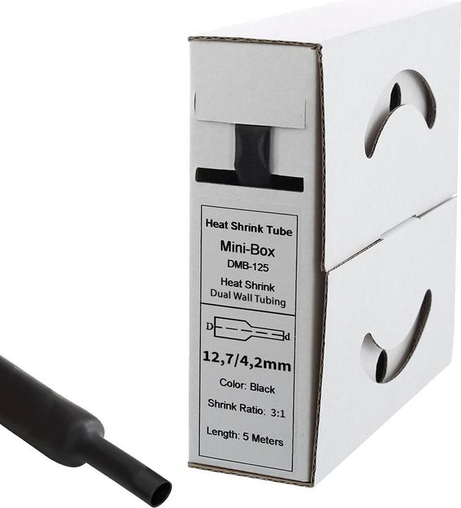 Immagine prodotto Offgridtec Tubo termorestringente da 5m con adesivo 12mm>4mm nero Rapporto 3:1 (1x)