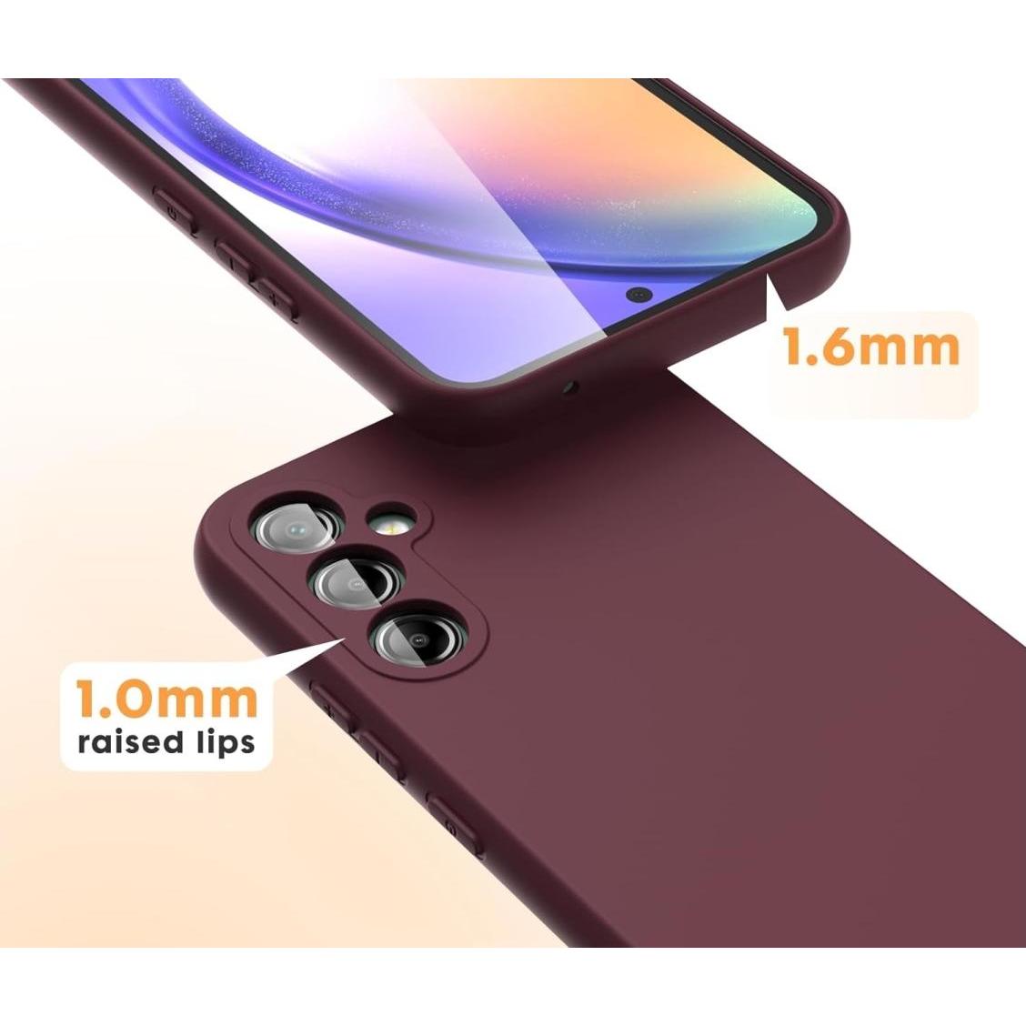 Thumbnail - Screenguard Samsung Galaxy A54 5G Liquid Silicone Case Hülle (Samsung Galaxy A54 5G), Smartphone Hülle, Braun