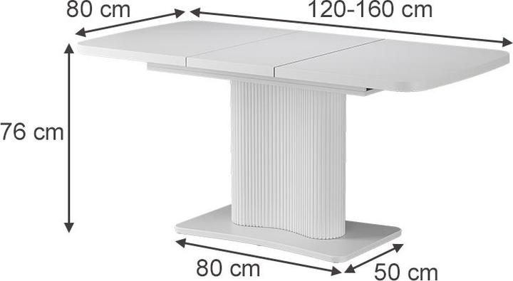 Actual product image Vicco Esstisch Fenaro, Weiss/Weiss/Weiss, 120 x 80 cm ausziehbar (120 x 80 x 77.40 cm)