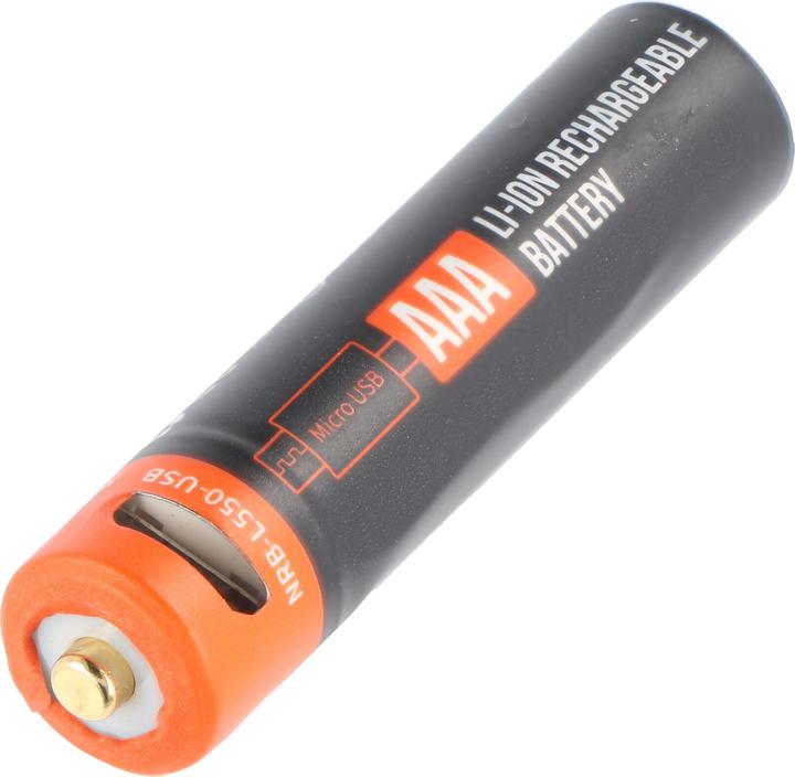 Immagine prodotto AccuCell Rundzelle AAA, Li-ion, 1,5V, mit USB-Ladeanschluss (1 pz., AAA, 550 mAh, Caricabatterie senza batteria)