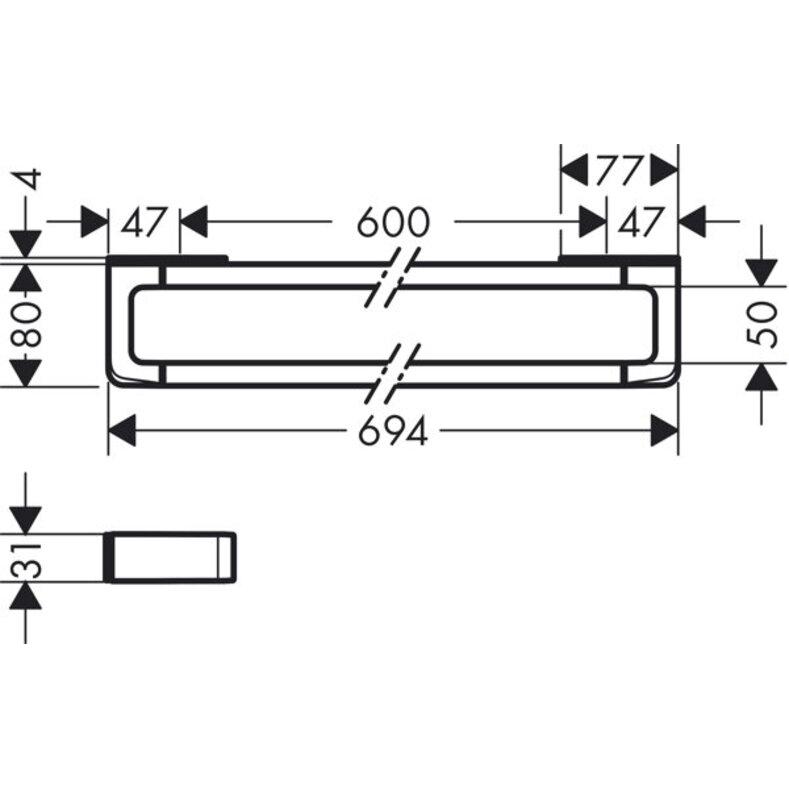 Thumbnail - Axor, Handtuchhalter + Handtuchhaken, Badetuchhalter UNIVERSAL 600mm, Wandmontage chrom