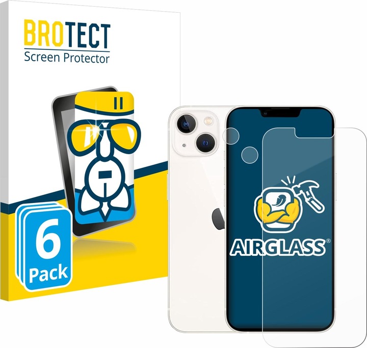 Produktbild BROTECT Schutzglas Schutzfolie Glas Folie Displayschutz klar (6 Stück, Apple iPhone 13)