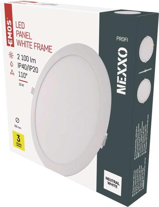 Produktbild Emos LED-Einbauleuchte NEXXO, rund, weiss, 25W, neutralweiss (2100 lm)