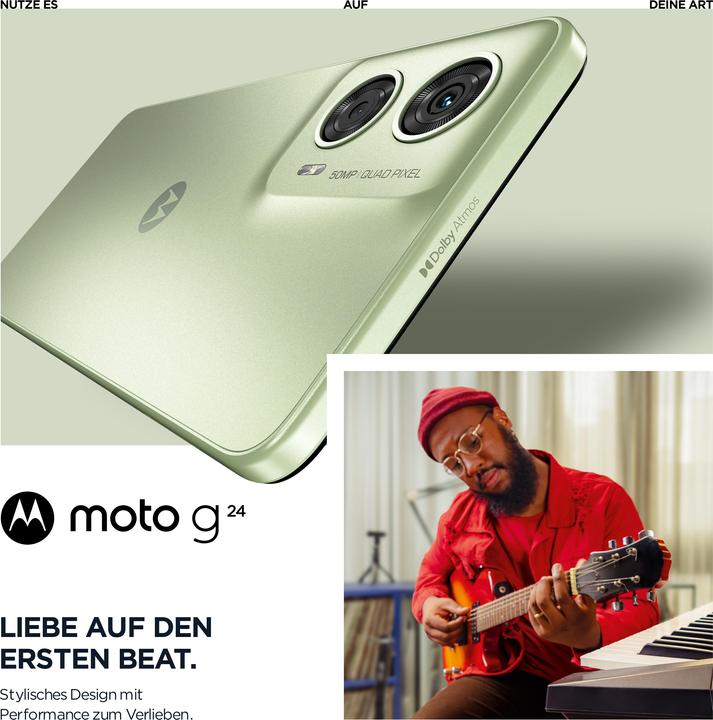 Immagine prodotto Motorola moto g24 (128 GB, Verde Ghiaccio, 6.56", Doppia SIM Ibrida, 4G)
