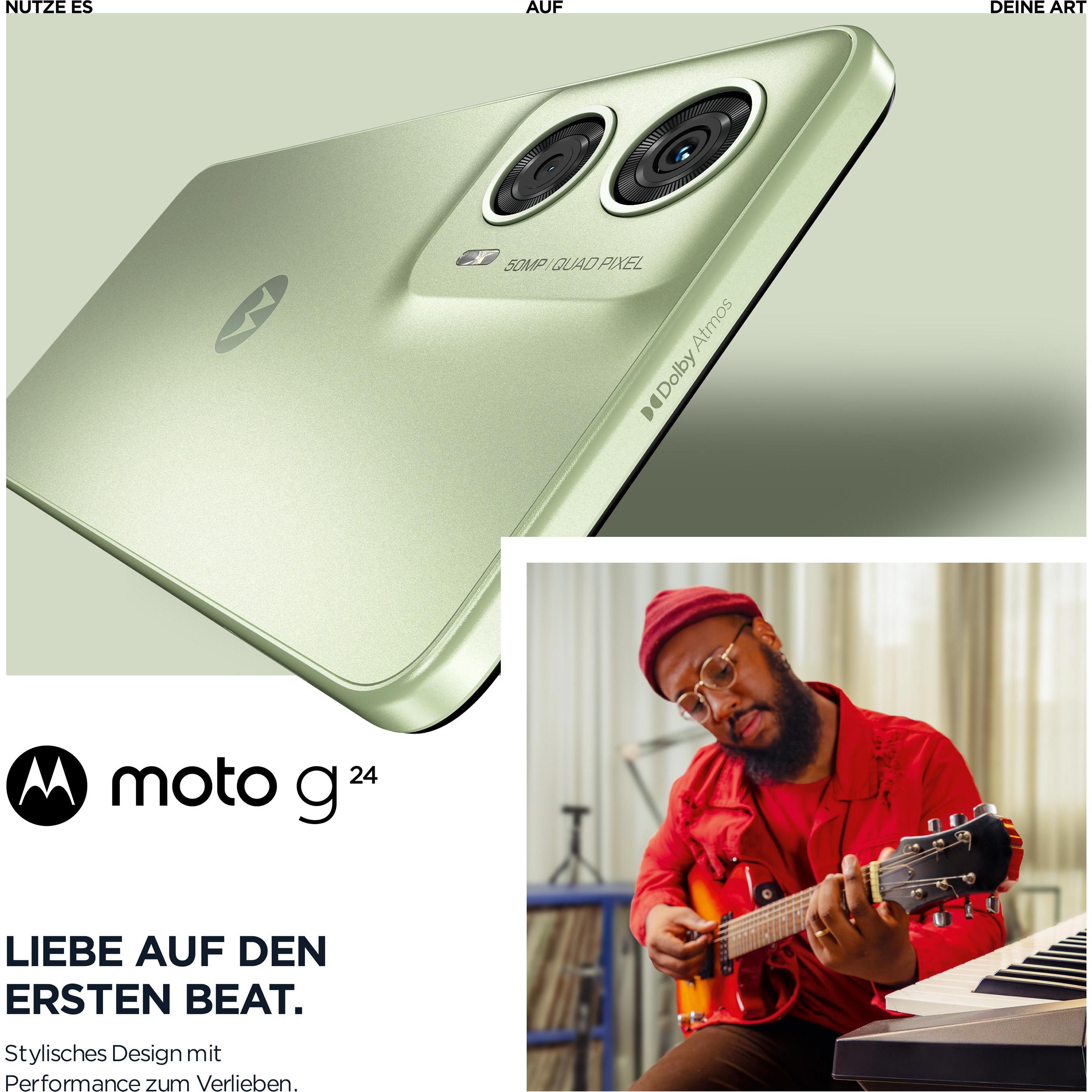 Thumbnail - Motorola moto g24 (128 GB, Ice Green, 6.56", Hybrid Dual SIM, 50 Mpx, 4G), Smartphone, Grün