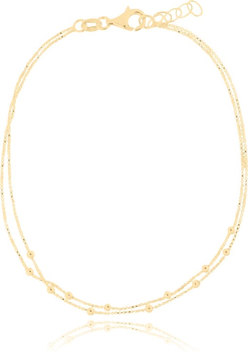 Immagine prodotto Leyda Cavigliera a sfera (Argento 925, placcato oro 750 / oro 18 K, 25 cm)
