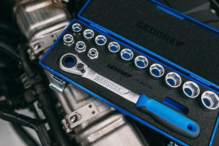 Actual product image Gedore 19 SKU-20 Socket spanner set 1/2", 14 pieces, 10-24 mm (13 mm, 16 mm, 18 mm, 15 mm, 14 mm, 22 mm, 24 mm, 12 mm, 21 mm, 17 mm, 10 mm, 23 mm, 20 mm, 11 mm, 19 mm)