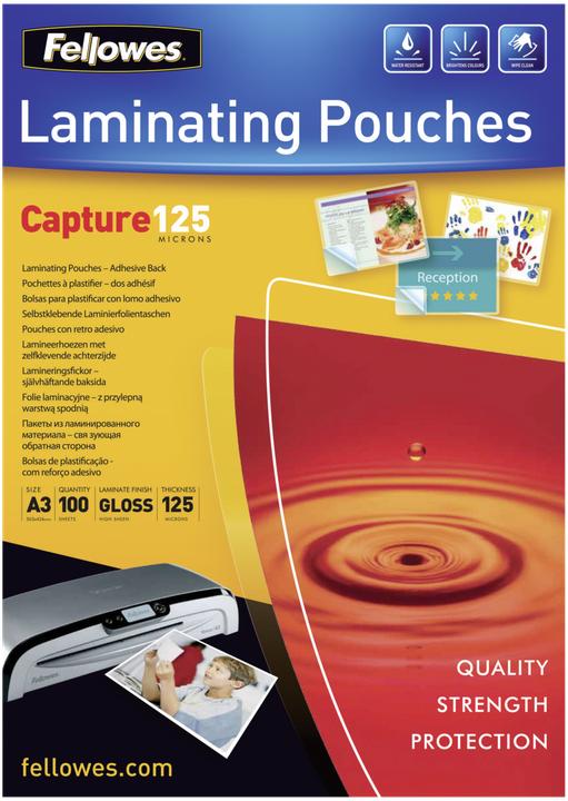 Produktbild Fellowes Laminierfolie A3 125 mic selbstklebend - 100 Stüc (A3, 100 Stück, 250 µm)