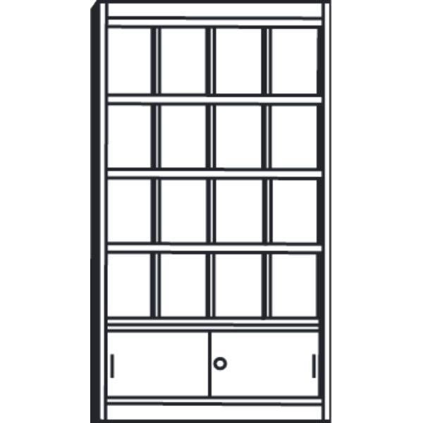 Kerkmann, Prospektständer, Print-Prospektschrank, 16 x DIN A4, lichtgrau (A4)