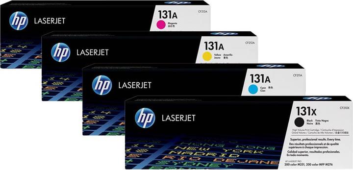 Actual product image HP Original CF210X / 131X SET set with all four colours (M, C, FC, Y)