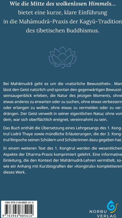 Produktbild Wie die Mitte des wolkenlosen Himmels (Deutsch, Martina Draszczyk, Jamgön Kongtrul Rinpoche, 2025)