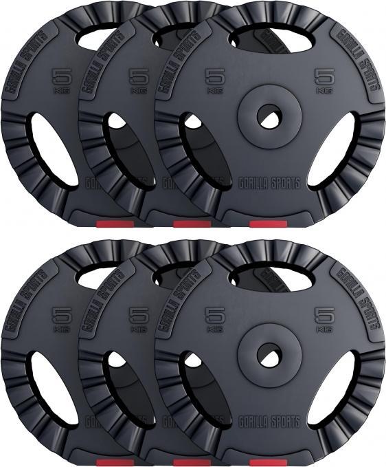 Immagine prodotto Gorilla Sports Piastre di peso (6 x 5 kg)