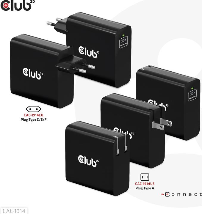 Actual product image Club 3D Club3D Charger 1xUSB Type C, PD 140W retail (140 W)