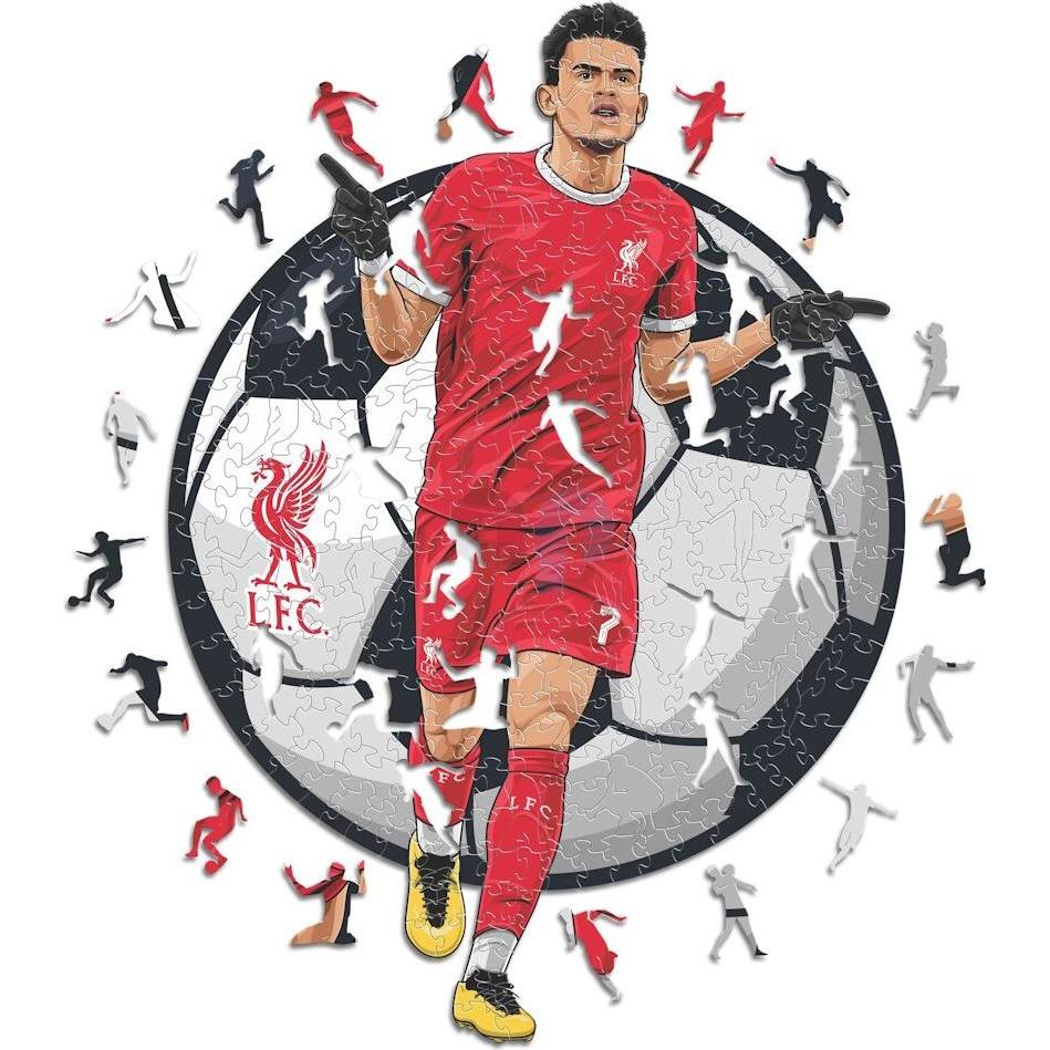 Thumbnail - Iconic Liverpool FC - Luis Diaz - Holz Puzzle Grösse S (150 Teile) (150 Teile)