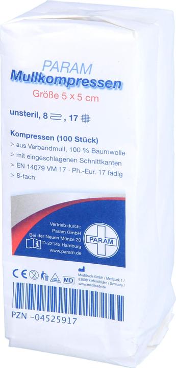 Produktbild MULLKOMPRESSEN UNST 5X5 8F, 100 St KOM