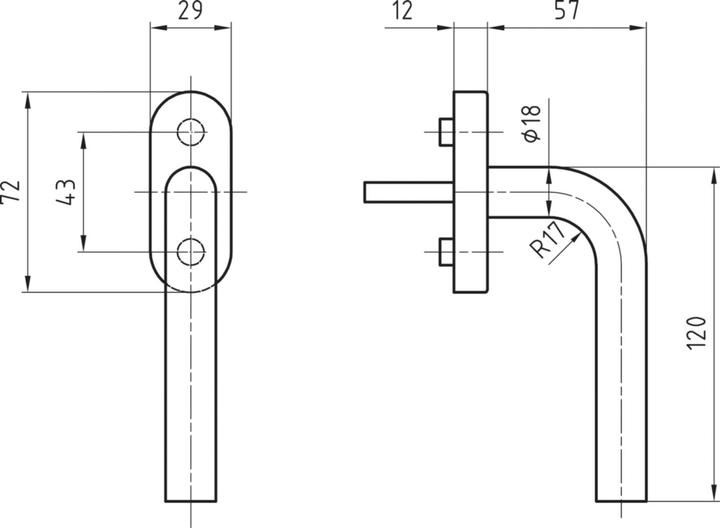 Image du produit Glutz Poignées de fenêtre 5070/5616 CF Bern