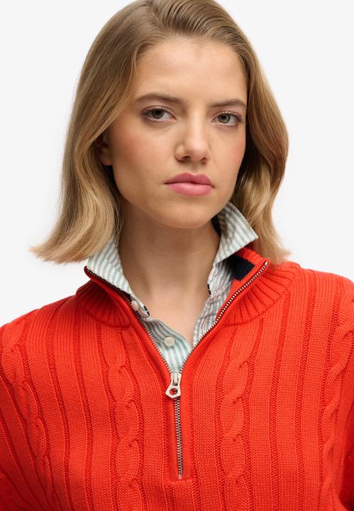 Produktbild Superdry Damen lässiger Strickpullover mit halbem Reissverschluss (M)