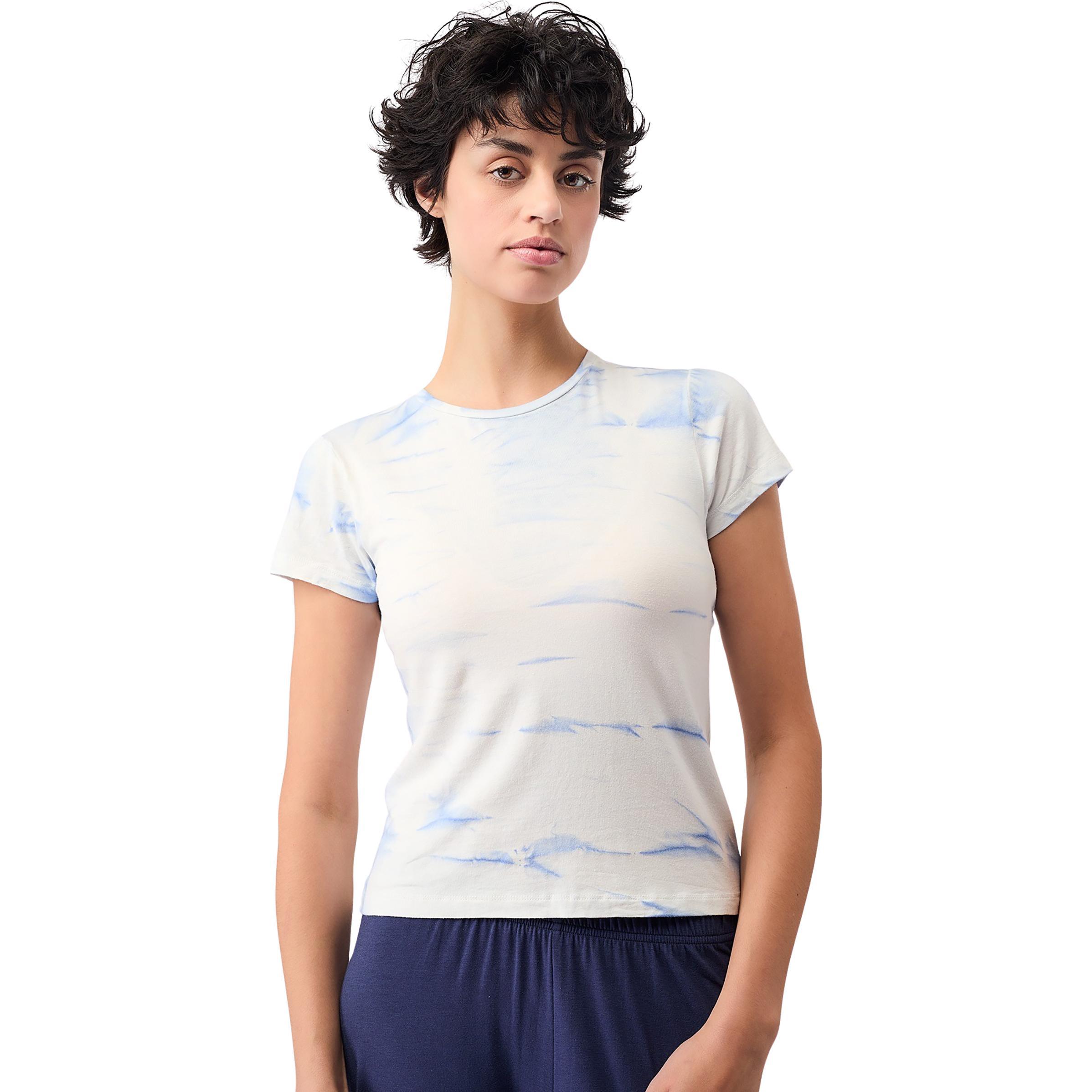 Mandala, Damen, Shirt, Women's Batik T-Shirt, Blau, (L)