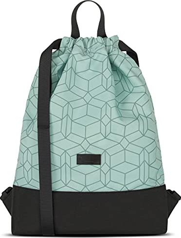 Immagine prodotto Only-Bags.Store Borsa da ginnastica Mint - No 7 - Zaino per lo sport e i festival - Borsa zaino piccola con tasca (11 l)