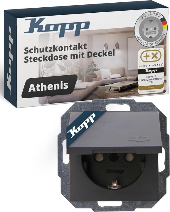 Actual product image Kopp 1 unit Insert socket outlet ATHENIS anthracite 940115086