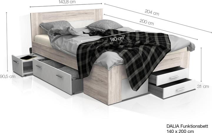 Actual product image Möbel-Eins Dalia (140 x 200)