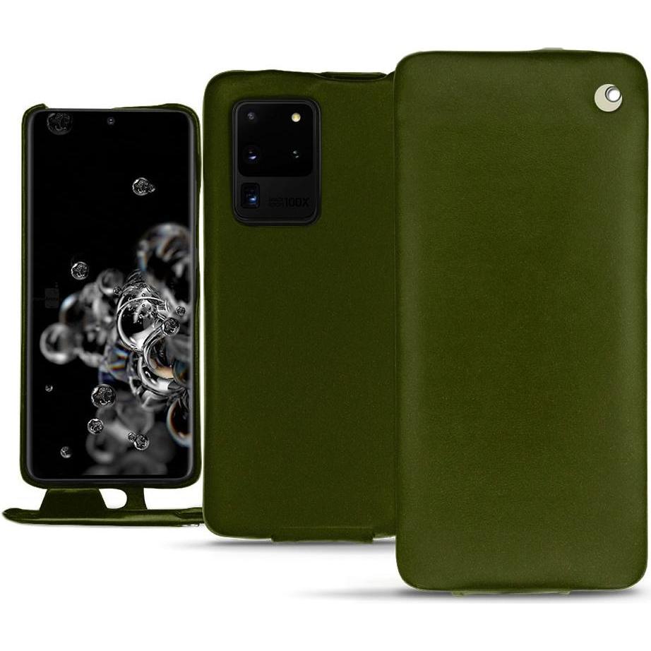 Noreve Lederschutzhülle vertikal (Samsung Galaxy S20 Ultra 5G), Smartphone Hülle, Grün