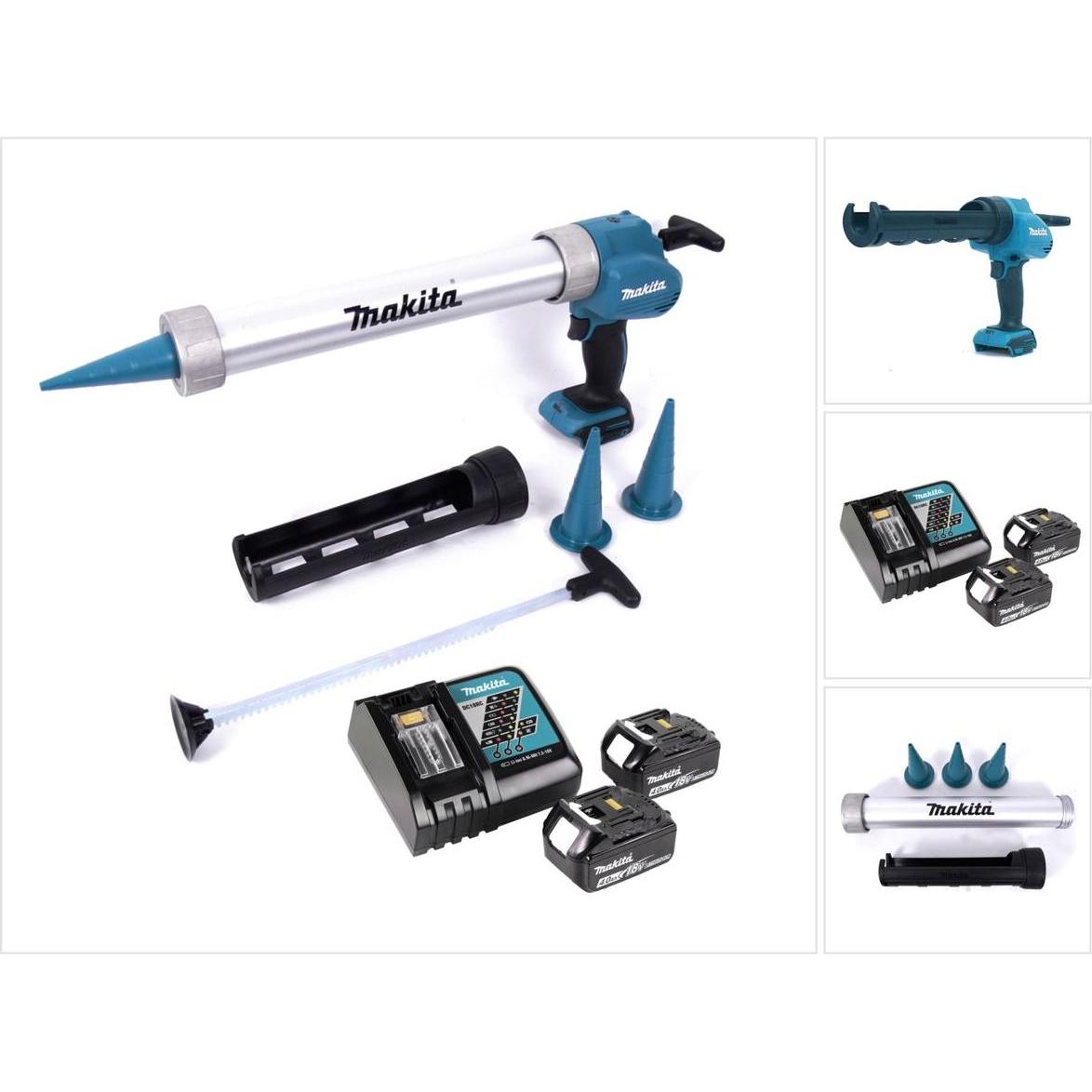 Makita, Kartuschenpistole + Fettpresse, DCG 180 RMX Akku Kartuschenpistole 18 V + 2x Akku 4,0 Ah + Ladegerät