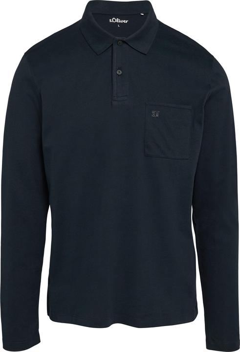 Produktbild s.Oliver Polo-Shirt Softes Langarm-Poloshirt mit Brusttasche (S)