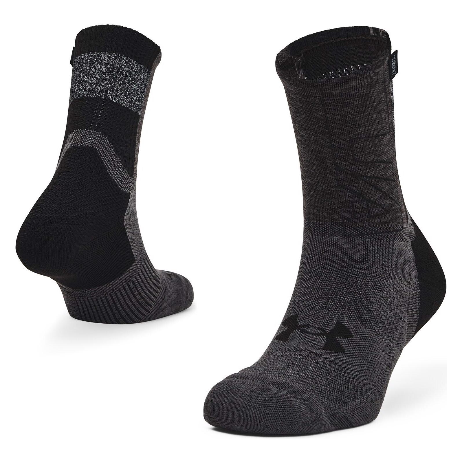 Under Armour, Unisex, Sportsocken, Armourdry Run (S), Schwarz, Grau