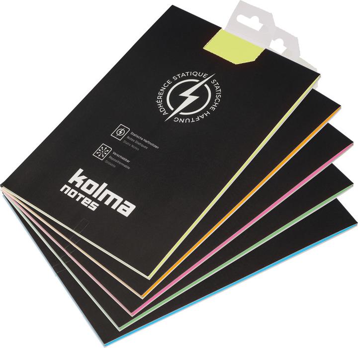 Produktbild Kolma Haftnotizen Notes A5 statisch haftend assortiert (148 x 210 mm)