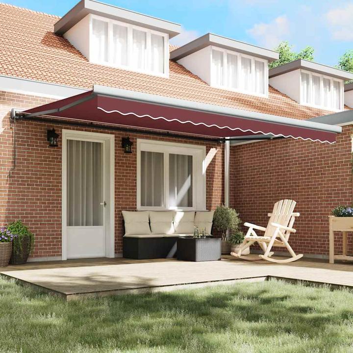 Produktbild vidaXL Markise Gelenkarmmarkise Sonnenmarkise Automatisch Burgunderrot 450x300cm (4.50 m)