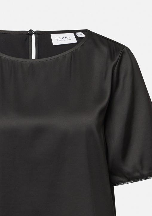 Immagine prodotto Comma Bluse Kurzärmelige Satinbluse mit Logodetails (32)