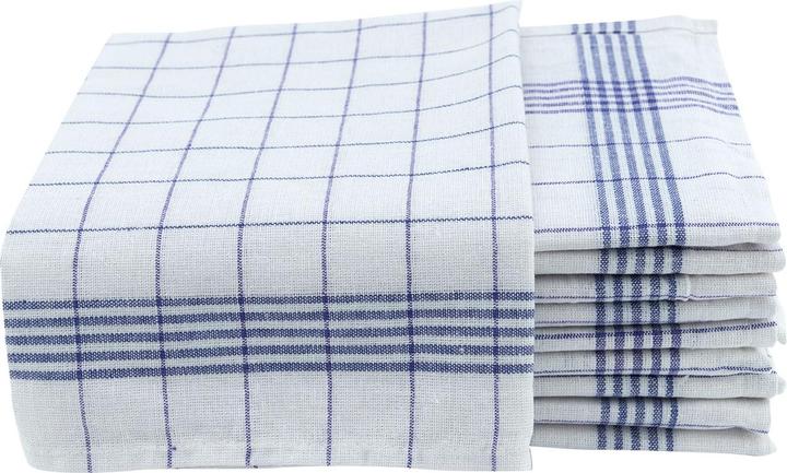 Actual product image Casativo Half-linen tea towels, blue and white, 70 x 50 cm, set of 20 (70 x 50 cm)