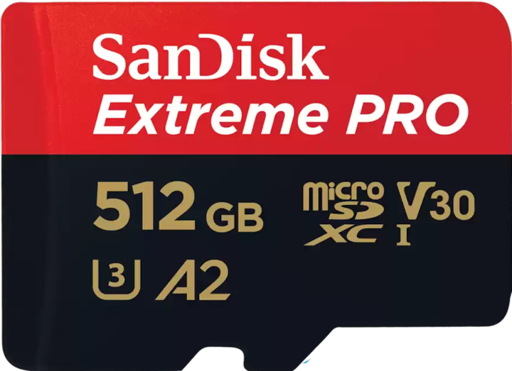 Actual product image SanDisk Extreme PRO UHS-I V30 (512 GB, microSDXC, U3, UHS-I)