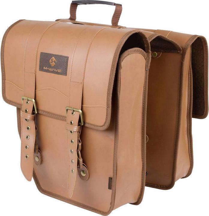 Produktbild M-Wave M Wave Gepäckträgertasche Gepäckträgertsche Amsterdam Double L Echtlederoptik (15 l, Gepäckträgertasche)