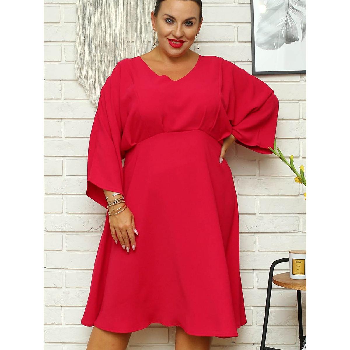 Thumbnail - Karko, Damen, Kleider, Plus-Size Kleider, Rosa, (48)