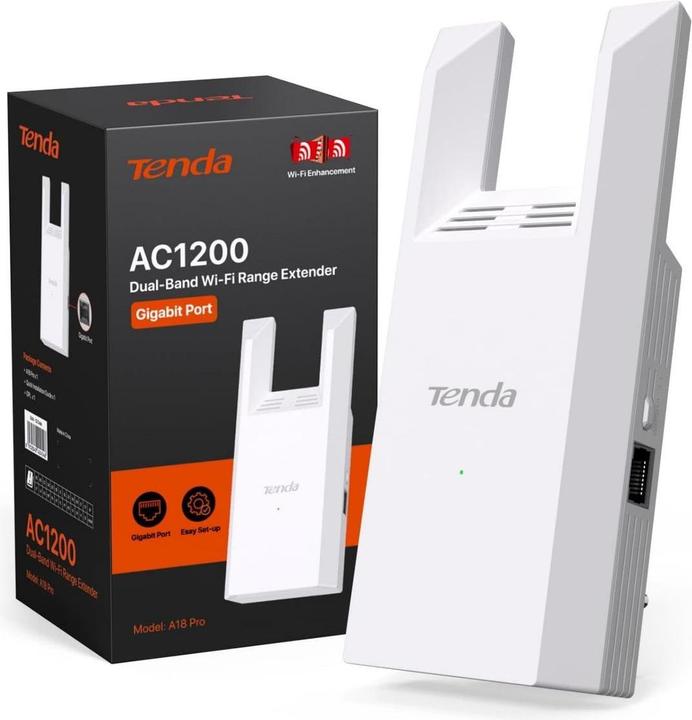 Actual product image Tenda A18 Pro Range Extender Wireless Dual (867 Mbit/s)