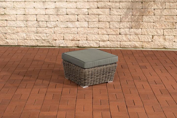 CLP Footstool Mandal Iron Grey Grey Marbled