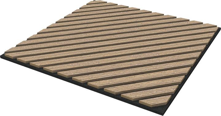Produktbild neu.holz Akustik-Wandpaneel 8er Set Vang diagonal 60x60 cm Walnussoptik, hell ()