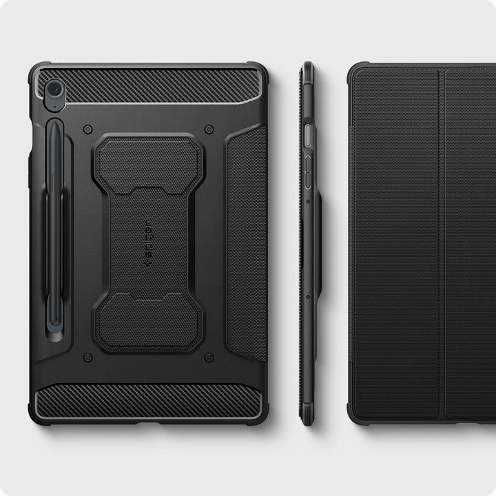 Produktbild Spigen Rugged Armor Pro Hülle für Samsung Galaxy Tab S9 FE 10,9" X510 / X516B – Schwarz (Samsung Galaxy Tab S9 FE+)