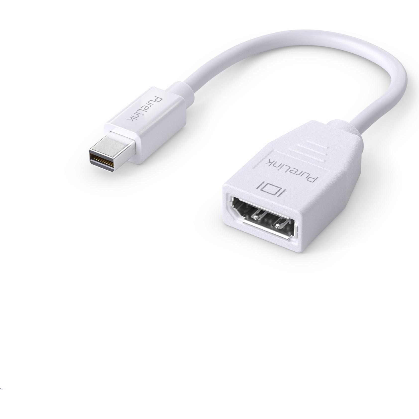 Purelink Bianco Mini Displayport Zu (Mini Dp, 10 Cm), Adattatore Dati + Video,