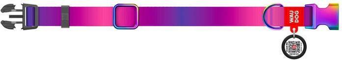 Immagine prodotto Collar Collare per cani Waudog in nylon sfumato con codice QR, viola, taglia M (M, Cane, Passeggiare)