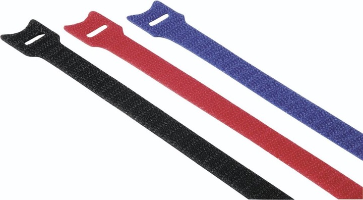 Produktbild Hama Klett-Kabelbinder, wiederverwendbar, 12 x 145 mm, farbig, 12 Stück (Kunststoffkabelbinder, 145 mm, 12 Stk.)