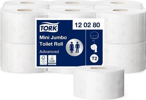 Productafbeelding Tork Minirol toiletpapier Jumbo, 2-laags, wit, 170 m (12 x)