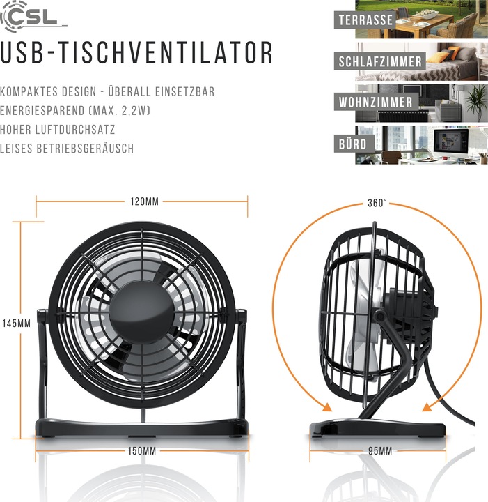 Image du produit CSL Mini ventilateur USB (40 dB)