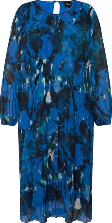 Actual product image Ulla Popken Watercolor Leaf Print Long Sleeve Dress (56)