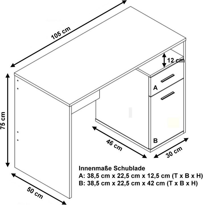 Produktbild Hjh Office Basix (75 x 105 x 50 cm)