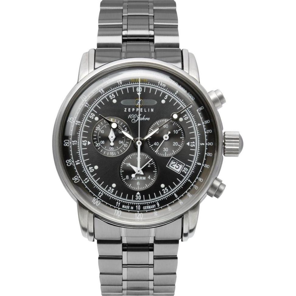 Zeppelin, Armbanduhr, 7680MB2, Silber, Schwarz, (Chronograph, 42 mm)